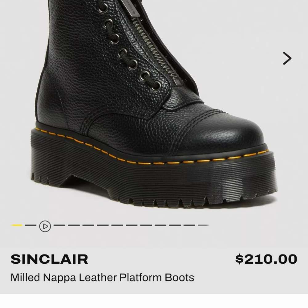 Dr. Martens Black Sinclair Platform Lace Up Zipper Boot